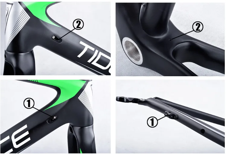 Flash Deal 2017-2018 Tideace aero Cadre Route Frameset Made in China Carbon Fiber Road Bike Frame Bicycle Frame 50/53/55cm 26