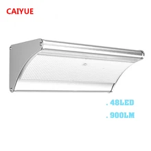 Отличный яркий солнечный светильник 48 светодиодов 900LM микроволновый радар Датчик энергии лампа 360 градусов Водонепроницаемый IP65 литиевая батарея для улицы