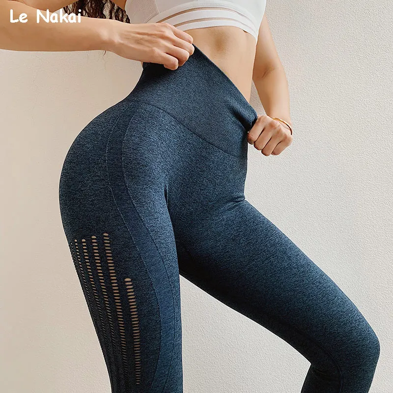 High Waisted Grey Energy Seamless Leggings Women Scrunch Butt Workout Tights Yoga Pants Gym Leggings Sport Fitness Trousers