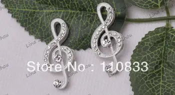 

Free Shipping!! 10PCS White Crystal DIY Musical Note Sideways Rhinestone Charm Connector Jewelry Findings