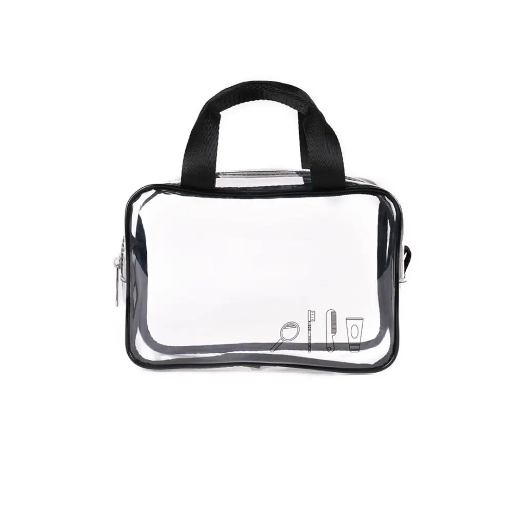 Double carrying bag Экологически чистая многофункциональная женская косметичка, дорожная прозрачная маленькая косметичка, моющаяся сумочка, сумка для хранения душа - Цвет: Double carrying bag