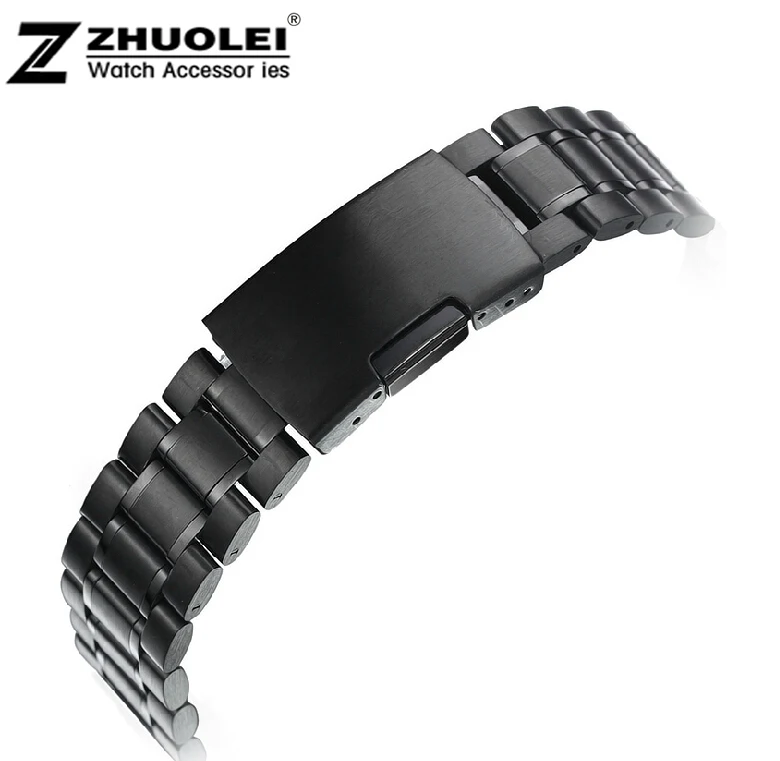 

14mm 16mm 18mm 20mm 22mm 24mm NEW Smart Watch Stainess Steel Watchbands Black Steel Bracelet Men Steel Folding Clasp