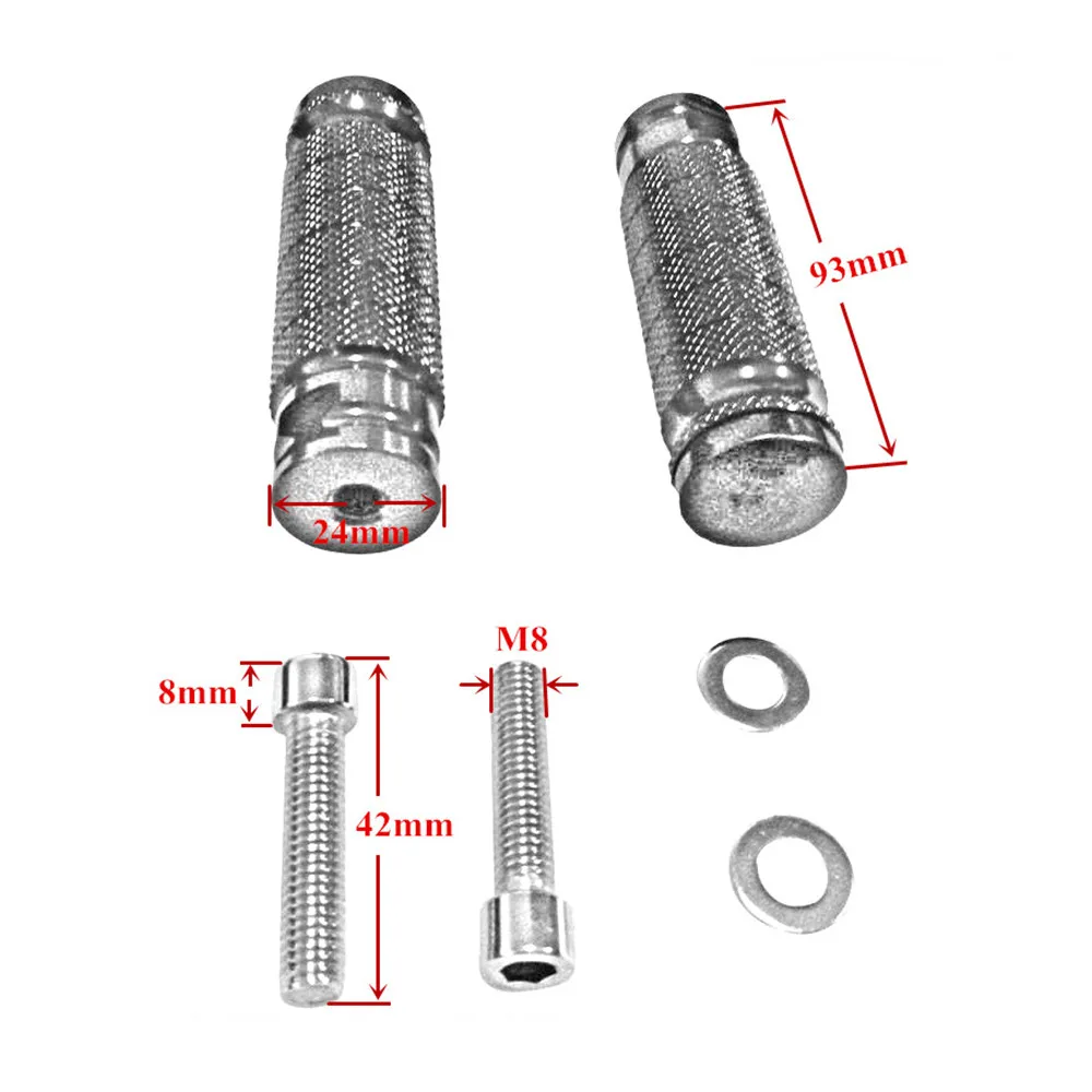 Аксессуары для мотоциклов с ЧПУ алюминиевые задние Подножки подножки педали универсальные для мотоцикла с резьбой M8 задний комплект