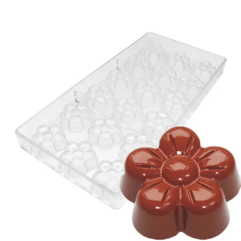

Goldbaking Flower Candy Molds Polycarbonate Chocolate Mold Plum blossom PC Chocolate Mould