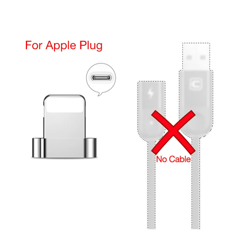 Cafele 1 м светодиодный магнитный USB кабель для iPhone Xs Max X 8 7 6 usb type-C кабель Micro USB кабель для samsung Xiaomi huawei USB-C - Цвет: For IOS (Only Plug)