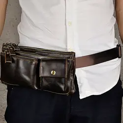 Высокое качество, Мужская нагрудная сумка из натуральной кожи, известный бренд, сумка через плечо, многофункциональная поясная сумка, клатч