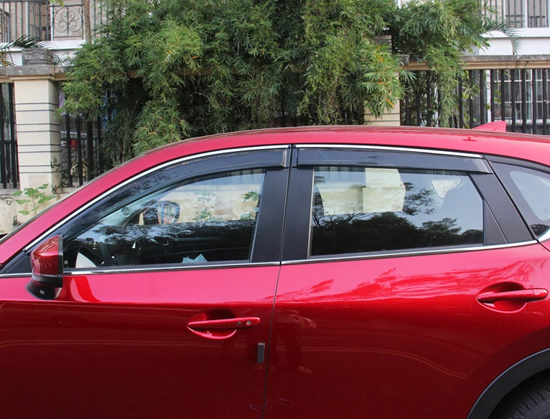 Для Mazda CX-5 CX5 Пластиковый оконный козырек, защита от дождя, защита от солнца, дефлектор, отделка, 4 шт., автомобильный стиль