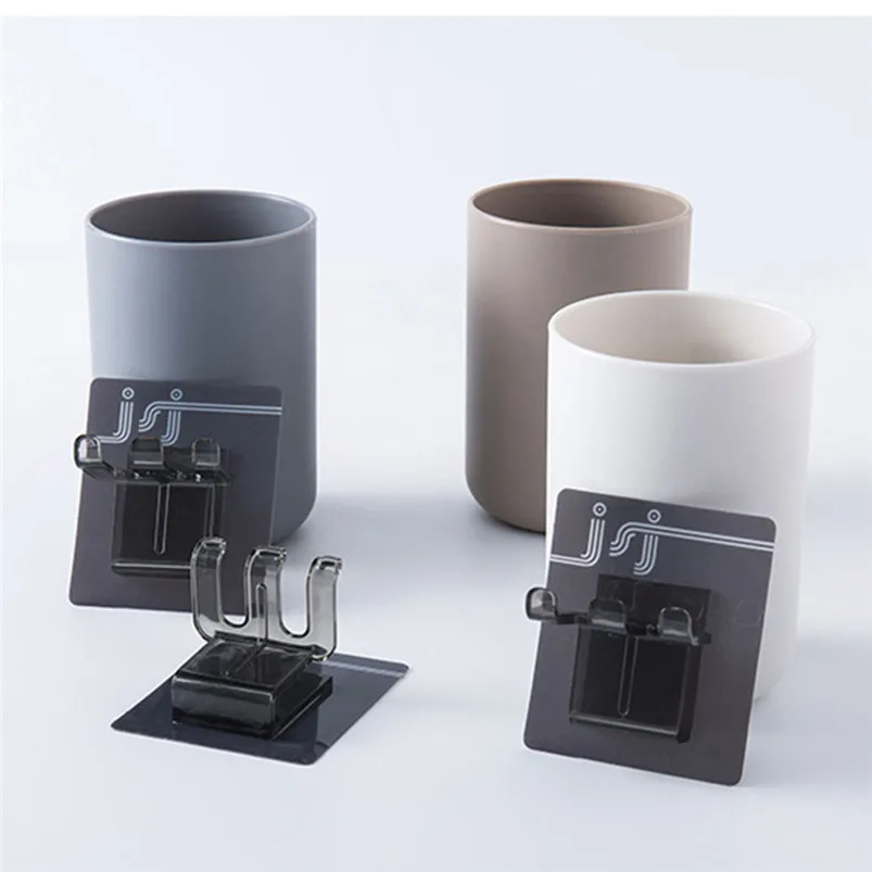 1PC Toothbrush Storage Rack 1PC Cup New Hanging Bathroom Kitchen Utensil Box Toothbrush Storage Rack Bathroom Decor 35MR211