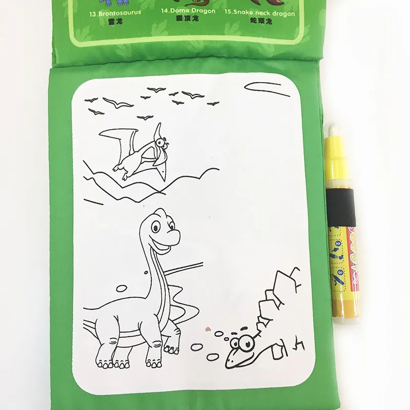 Волшебный водный набор игрушек для рисования, тканевая книга, динозавр, Мультяшные животные, каракули, живопись, коврик для раскраски, игрушки для рисования для детей