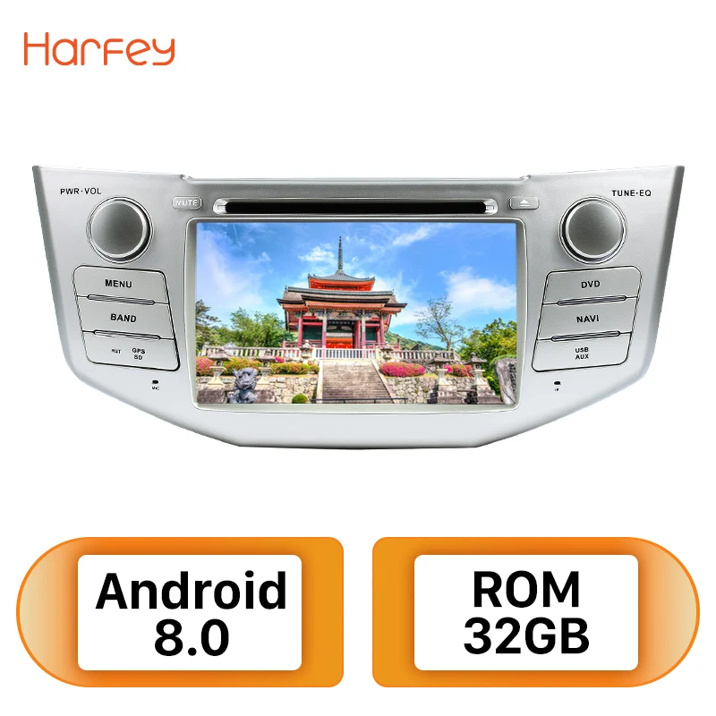 Harfey 2Din Android 8,0 " Автомагнитола для Lexus RX 400h RX 330 RX 350 RX 300 Toyota Harrier gps мультимедийный плеер головное устройство