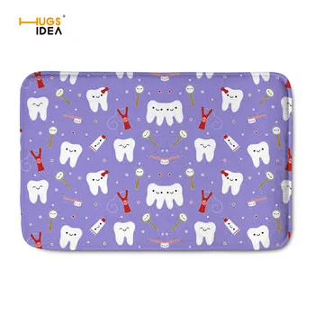 

HUGSIDEA Floor Carpet Dental Equipment Pattern Rugs for Living Room Home Decorative Dentist Carpets Bathroom Non-slip Mats Tapis