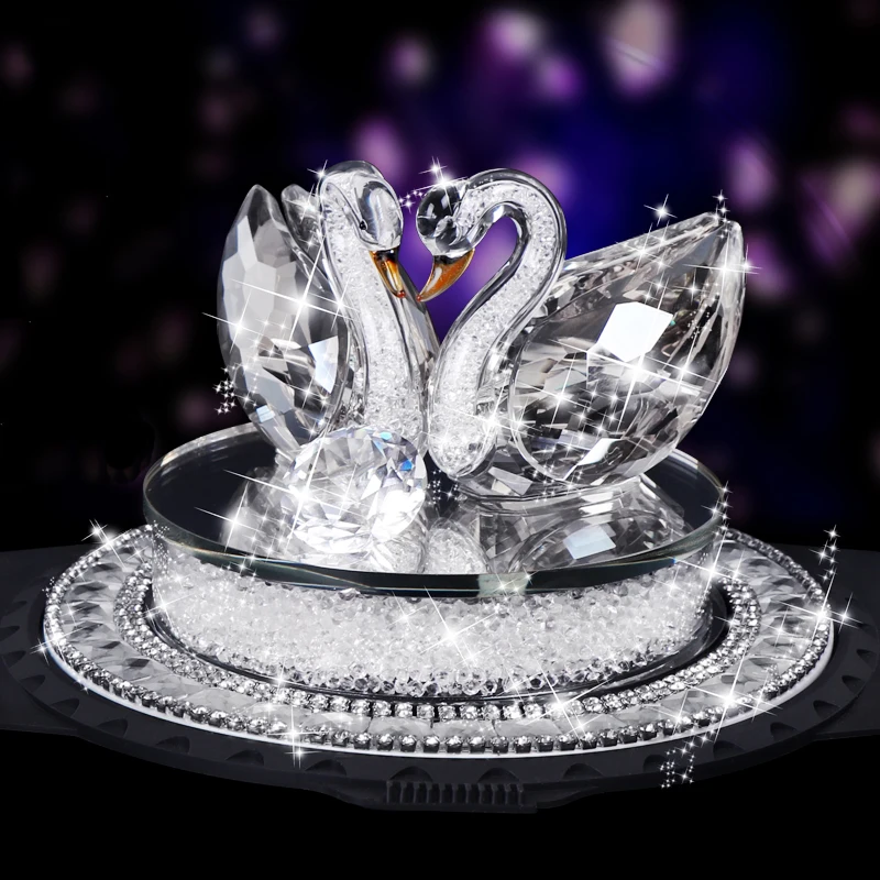 

Crystal Swan Car Ornament Decoration Interior Car Air Perfume Vehicle Dashboard Ornament Birthday Gift Present For Female Girls