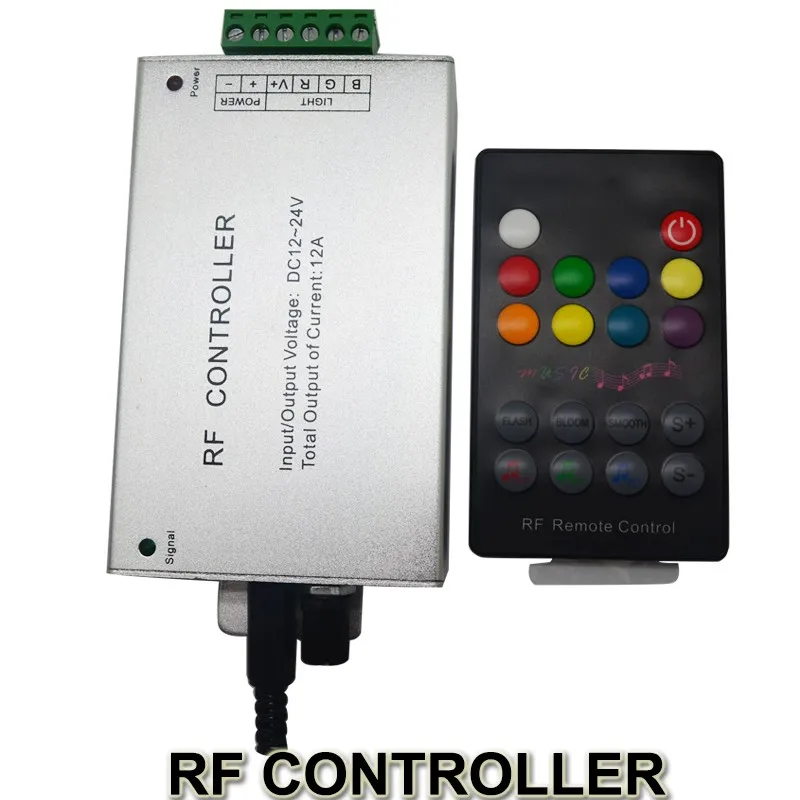 18 Key RGB Led Music Controller DC12V 24V Audio Sound 3 Channel 4A 12A RF 433