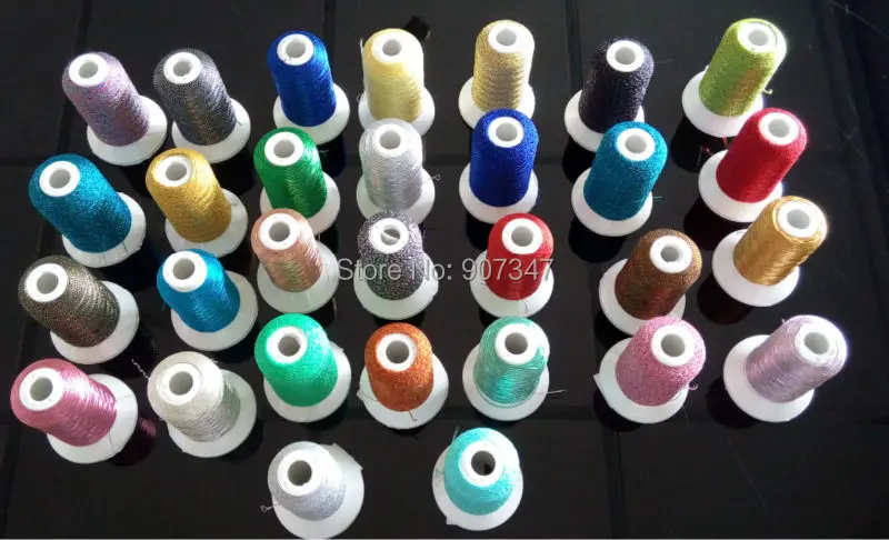 Simthread Новое поступление металлизированная нить для вышивки 550 ярдов мини конус популярные 30 цветов