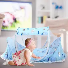 Детская противомоскитная сетка с мультяшным принтом, колыбель, покрывало для кровати, игровая палатка, козырек от солнца, ткань, летняя, переносная, для младенцев, дышащая, для кроватки, от комаров