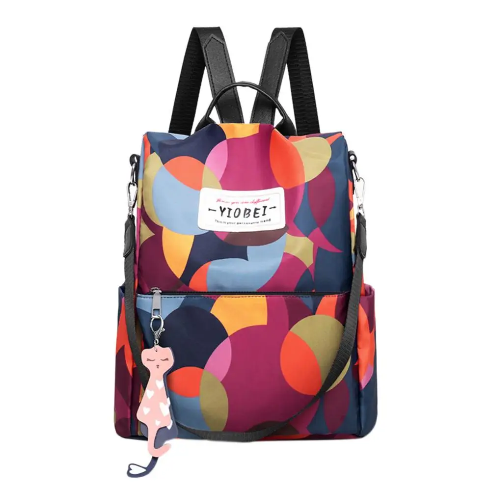 Повседневный женский рюкзак из ткани Оксфорд с защитой от кражи, школьные сумки для девочек, Подростковая Дорожная сумка на плечо, цветная модная большая задняя Сумка