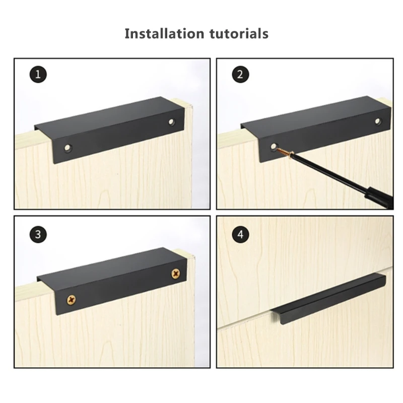 Модные черные скрытые ручки для шкафа, кухонный шкаф из цинкового сплава, ручки для выдвижных ящиков, мебельная дверная ручка для спальни, фурнитура