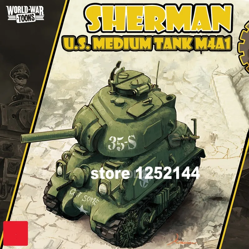 

German Heavy Tank Model US Medium Tank M4A1 SHERMAN Carton Type Assembly Tank Model Building Kits For Tank DIY Collection