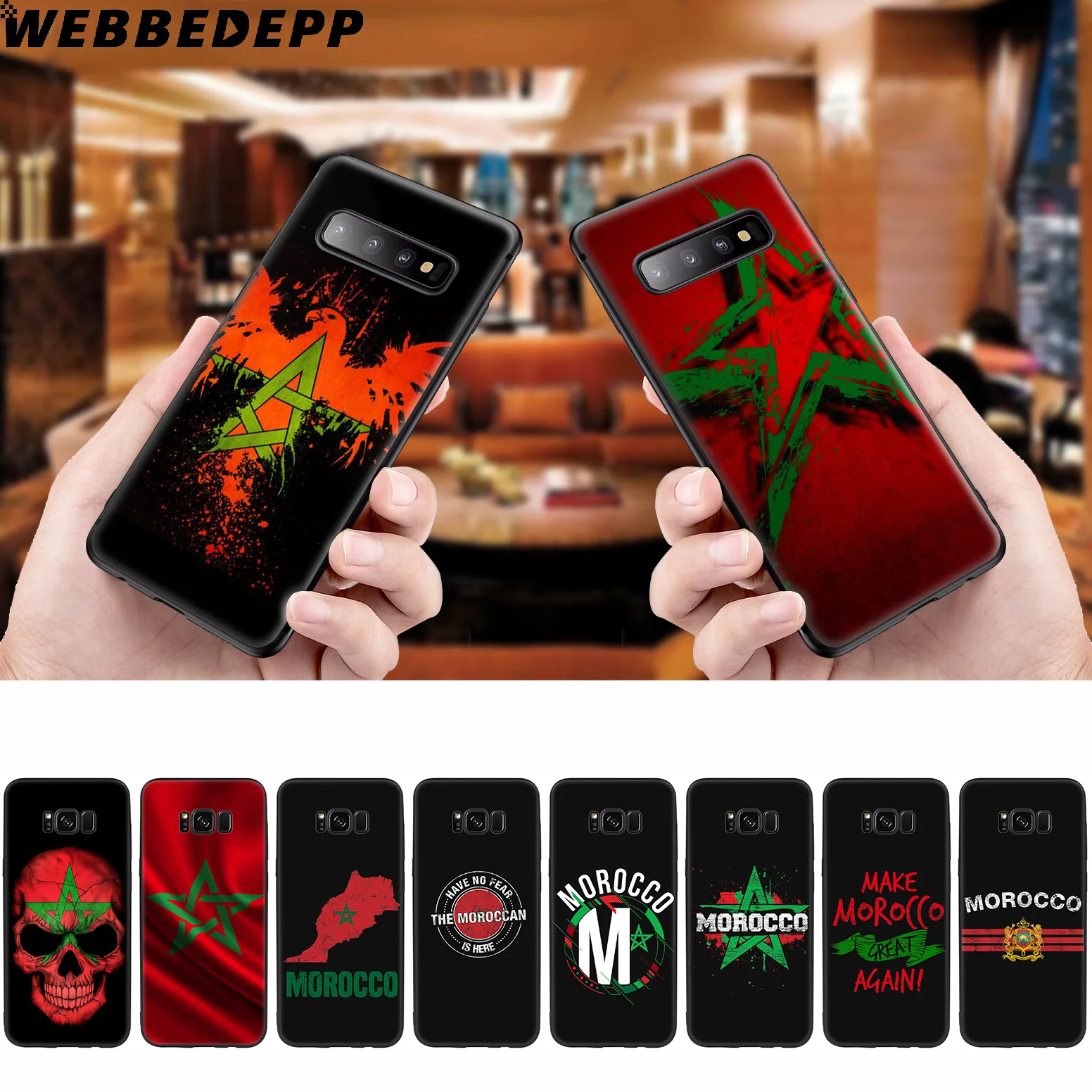 

WEBBEDEPP Morocco Flag Soft Case for Samsung Galaxy S10 S10e S9 S8 Plus S7 S6 Edge S9 Plus & J6 2018 Note 10 Plus 9 8