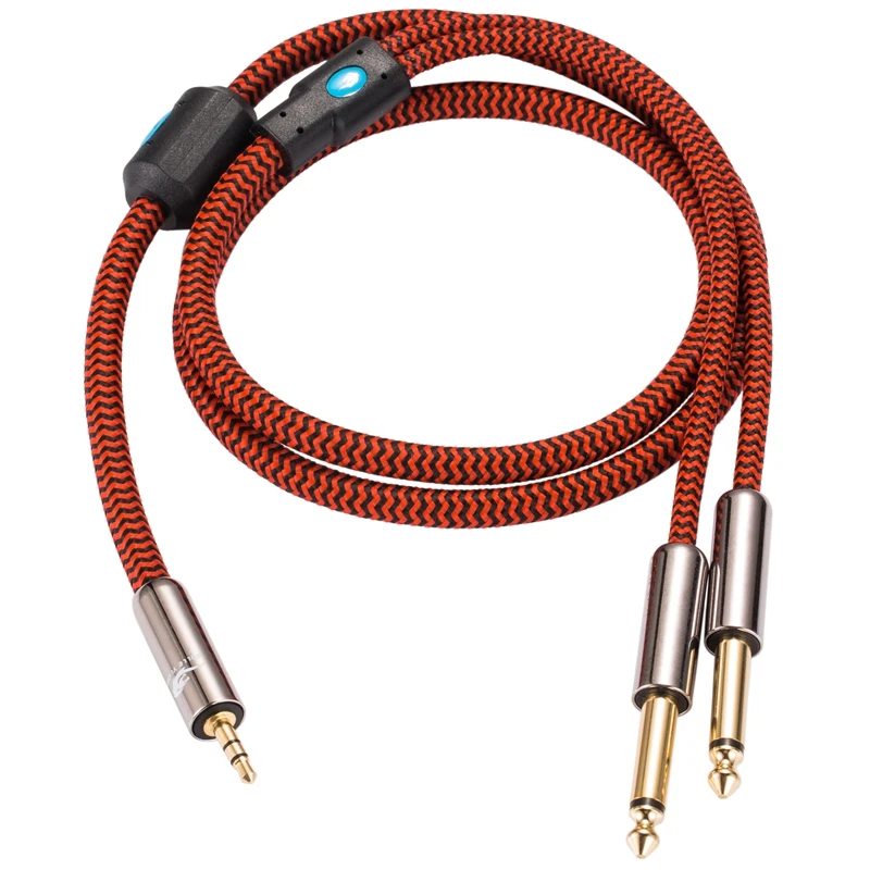 Cable de Audio Hifi Jack de 3,5mm a 6,35mm Dual para PC, mezcladora de auriculares de 3,5 a 2x1/4 pulgadas, Cable TS Jack de 2M, 3M, 5M, 8M, 10M|audio