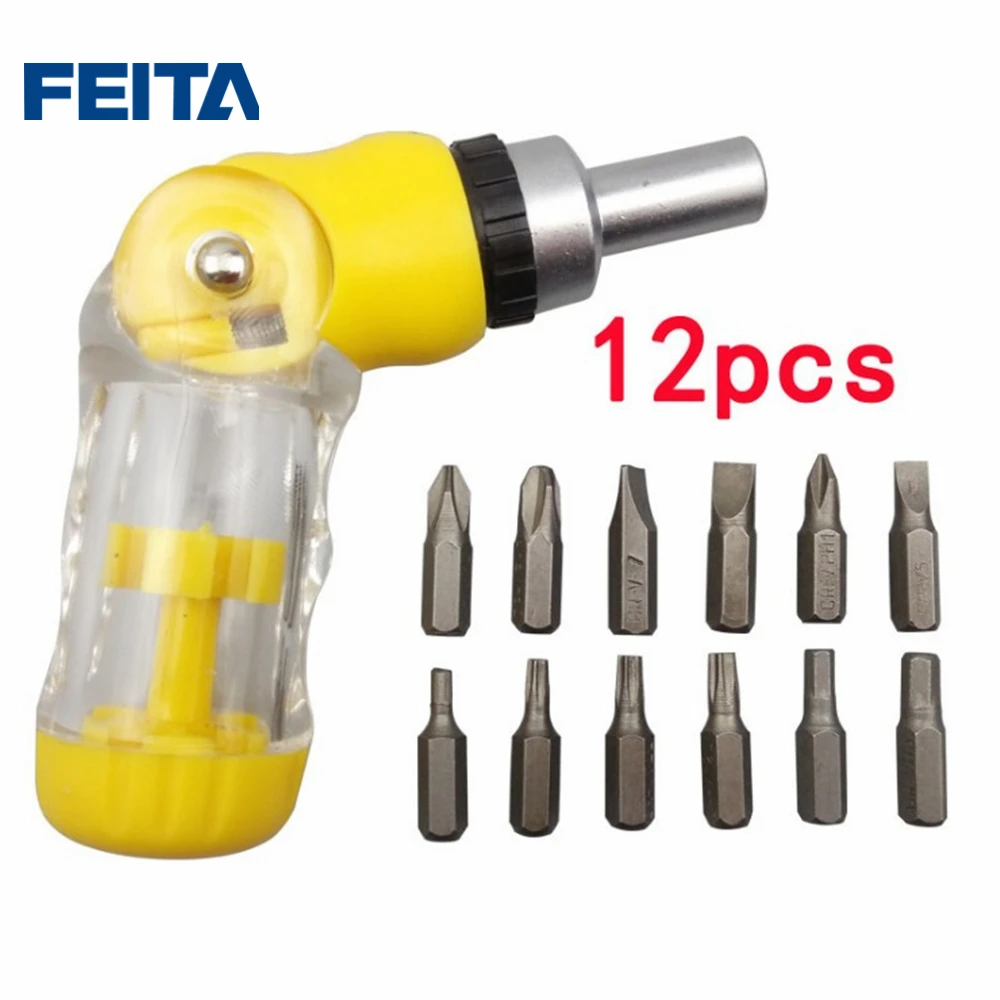 

FEITA 12PCS Portable Screwdriver sets S2 Bits for Electronics DIY, iPhone Cellphone Tablet PC, Clock watch repair set