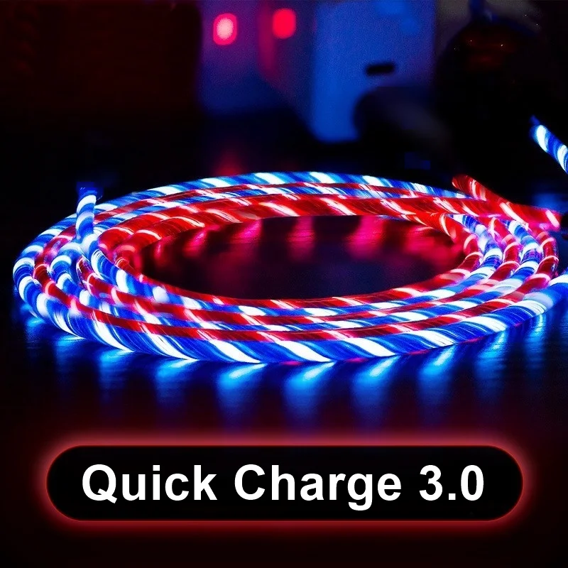

USB Mobile Phone Charger Cargador LED Charging Data Sync Chargeur Usb Cable Quick Charge 3.0 For Iphone X Samsung S8 Carregador