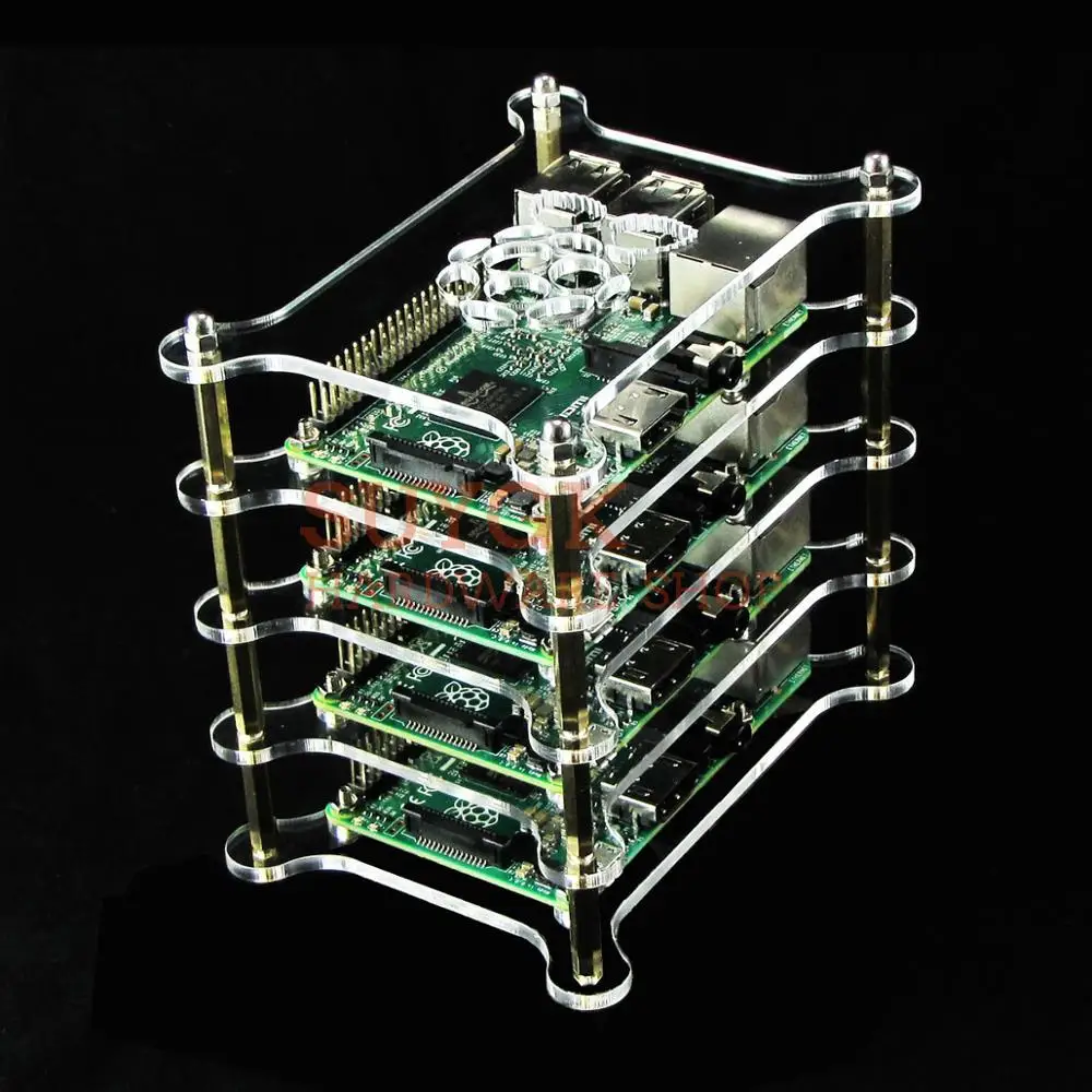 

4-layers Raspberry PI 3 model B+plus Transparent Acrylic Case Cover Shell Enclosure Box for Raspberry PI 2,PI3 Model B, PI 3B