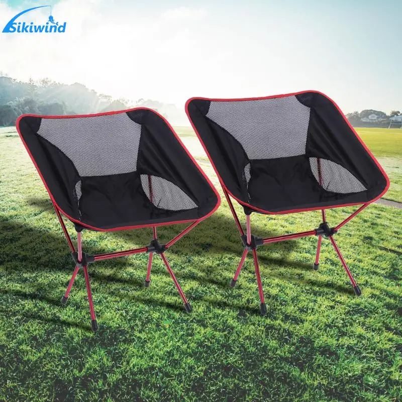 

2PCS/1PCS Portable Folding Camping Chair Outdoor Fishing Seat Ultra-Light Foldable Chairs Seat For Fishing Festival Picnic BBQ