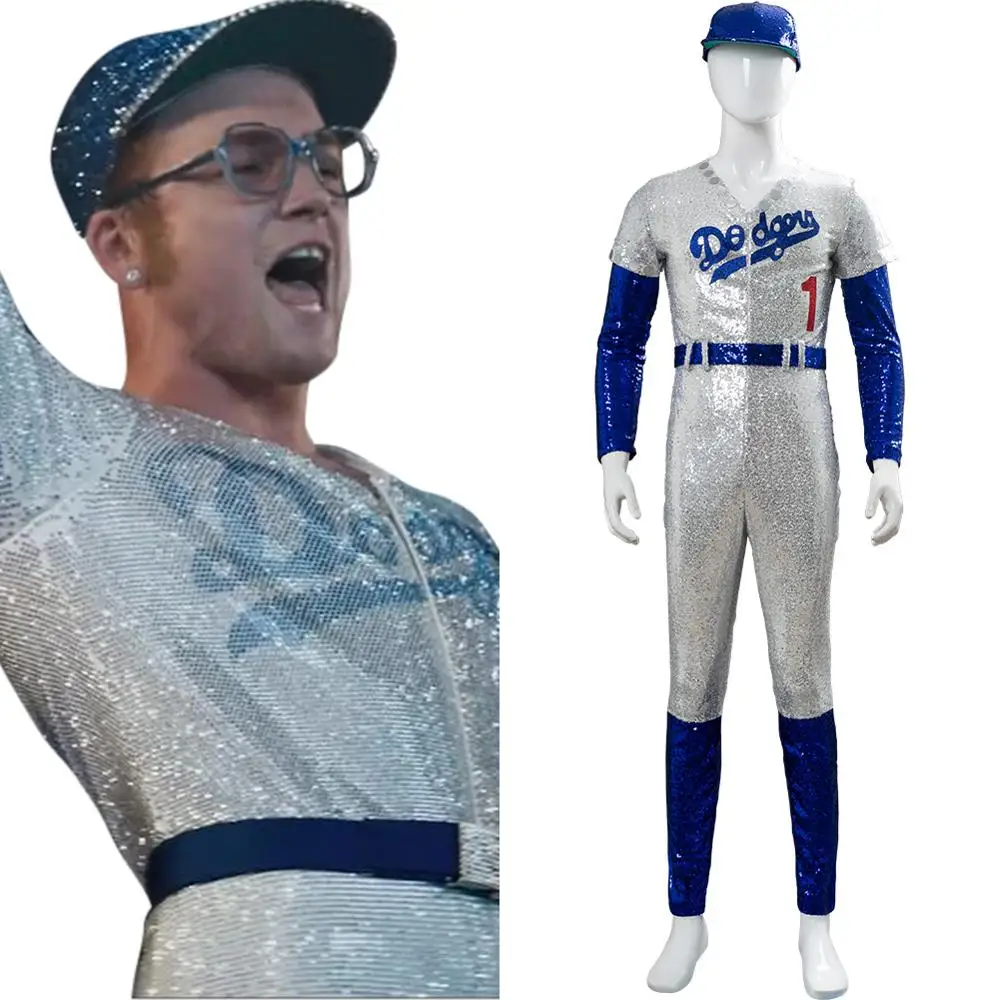 Rocketman Elton John Косплей Костюм бейсбольная форма комбинезон полный костюм костюмы на