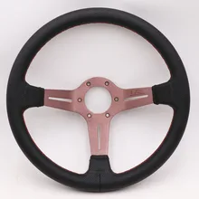 Италия ND 14 дюймов Алюминий натуральная кожа рулевое колесо Drift Спорт рулевого колеса