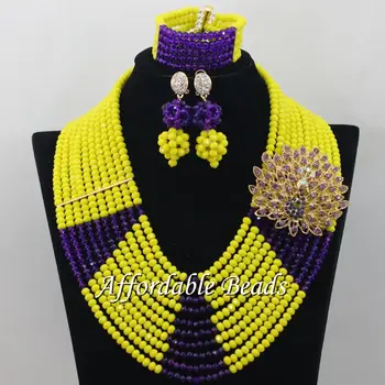 

Purple Yellow Lace Jewelry Set Hot Sale Jewelry Set Handmade Item Wholesale Free Shipping ABE160