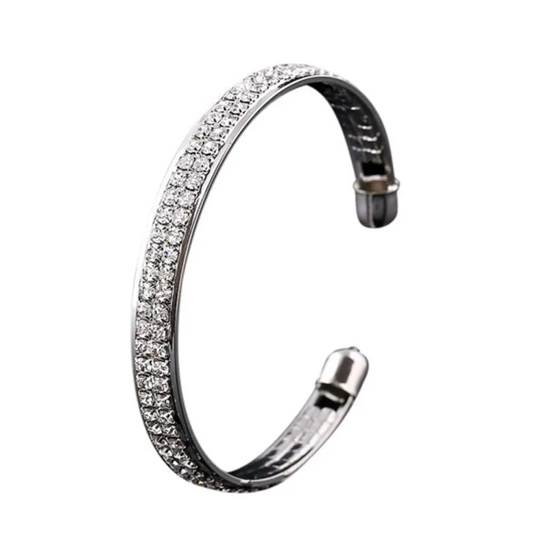 Fashion Bracelets for women luxury brand Gold Crystal Rhinestone Open Bangle Cuff Bracelet Jewelry Armbanden Voor Vrouwen M16 (2)