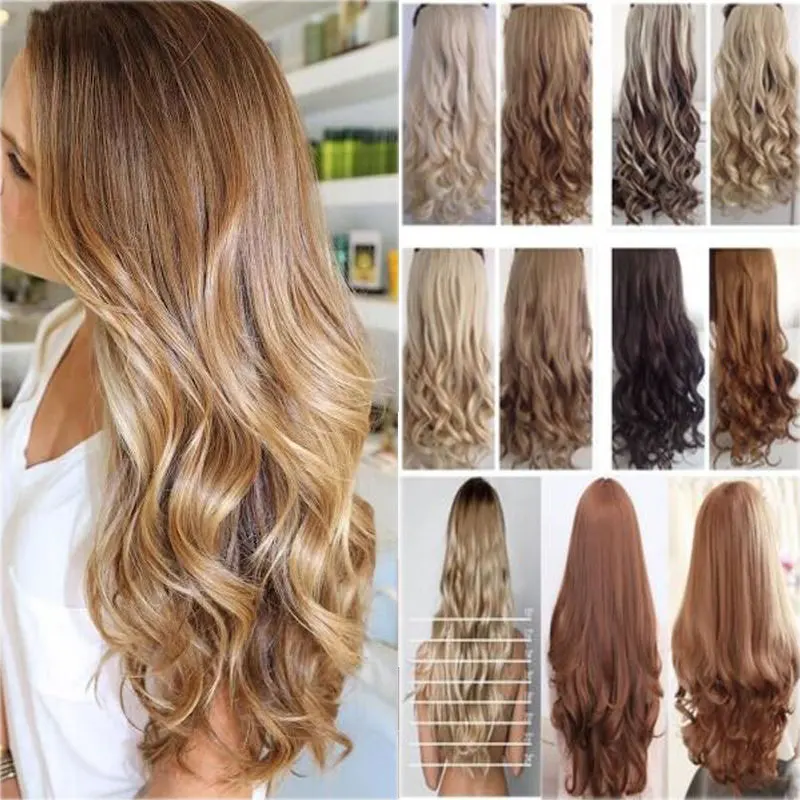 Free Shipping Long 17 27 inch Synthetic Clip In Hair ...
