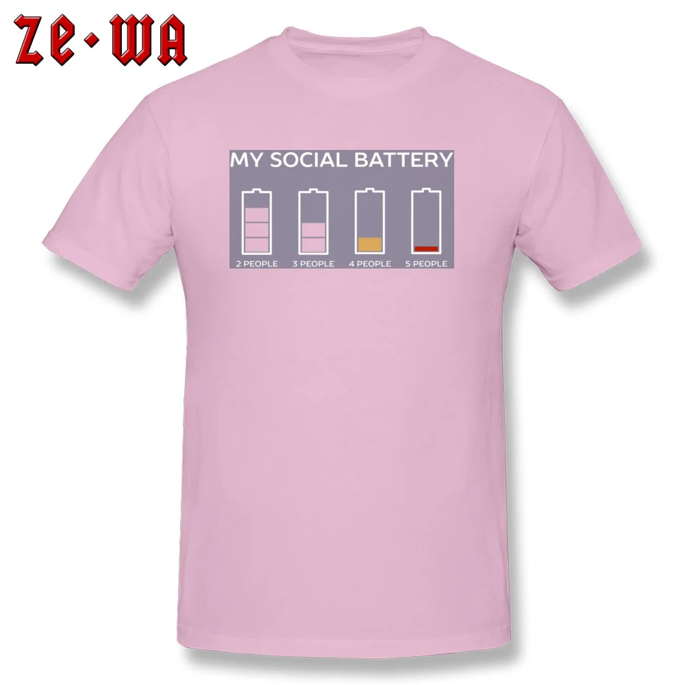 2018 Men Tops & Tees Funny Introvert Humor -2274 Normal Tshirts 100% Cotton Short Sleeve Printed Tees Crew Neck Funny Introvert Humor  -2274 pink