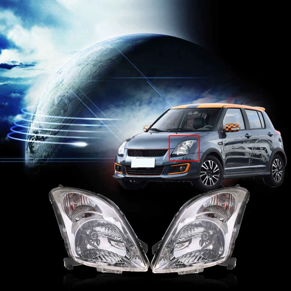 

CAPQX 1Pair For Suzuki Swift High Quanlity Front Bumper Headlight Headlamp head light lamp (this product had white and black )