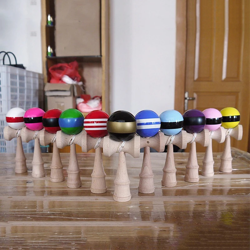 Привлекательный шар Kendama 18 см PU paint умелый шар для жонглирования Игрушки японские традиционные игрушки для снятия стресса деревянные игрушки случайный цвет