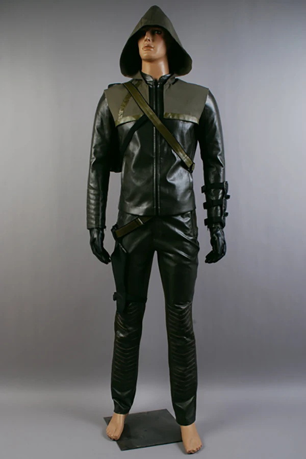 Зеленая Стрела Косплэй костюм Oliver Queen Man полный набор костюм куртка индивидуальный заказ Любой Размер