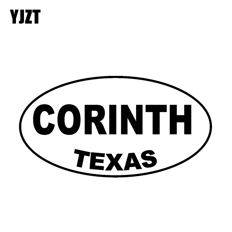 YJZT 14.7CM*7.8CM CORINTH TEXAS Oval Personality Car Sticker Vinyl
