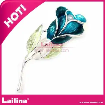 

Graceful Crystal rose brooch/rhinestone blue rose brooch for dress