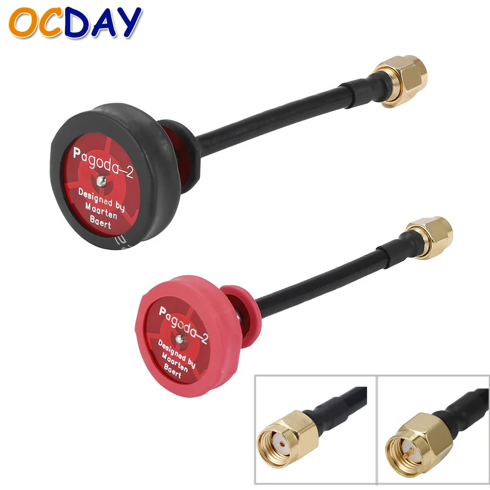 2pcs Ocday Pagoda 2 pagoda 2 5 8GHz FPV Antenna SMA RP SMA Plug Connector for