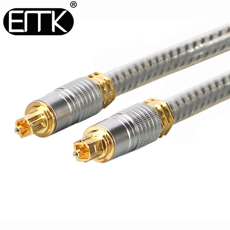 EMK spdif optical cable OD 8.0 mm Gold connector Digital Fiber Optical Toslink Audio cable (1)