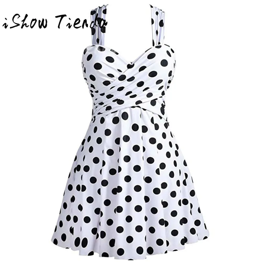 

ISHOWTIENDA Sexy Swimsuit Women Swimwear One Piece Swimsuits for Dot Monokini Swimwears Bathing Suits Halter Beachsuit Beachwear