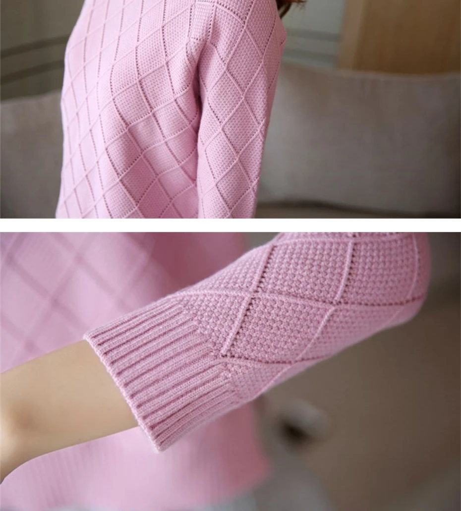 TIGENA, элегантный зимний женский свитер, джемпер,, Повседневный, длинный рукав, вязаный пуловер и свитер, женский, черный, розовый, топ, для женщин