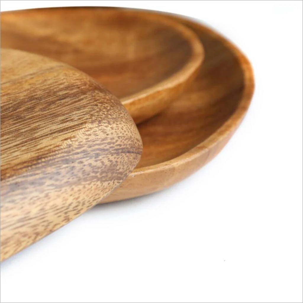 Wooden Plates Fruit Cake Tea Coffee Dessert Dish Food Serving Tray