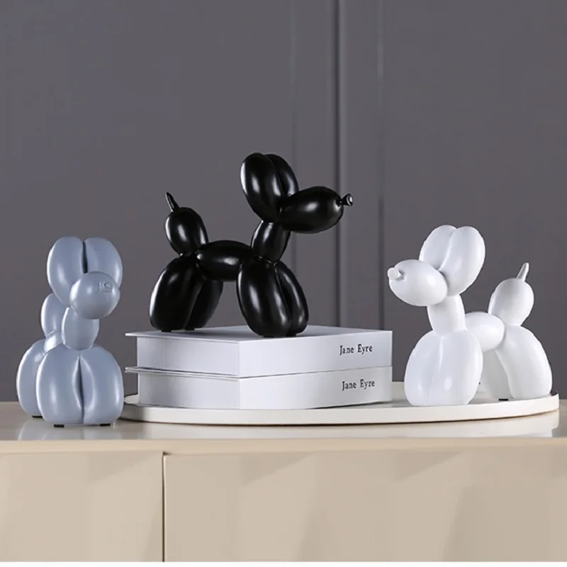 Nueva moda resina globo perro artesanía escultura regalos creativos moderna Simple decoración del hogar estatuas 8 colores adorno de escritorio