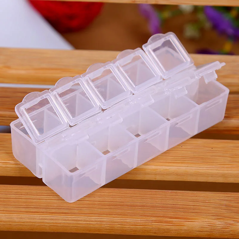 

5/10 Grids Jewelry Beads Pills Nail Art Tips Storage Box Case Transparent Cosmetic Makeup Container Case 2017ing
