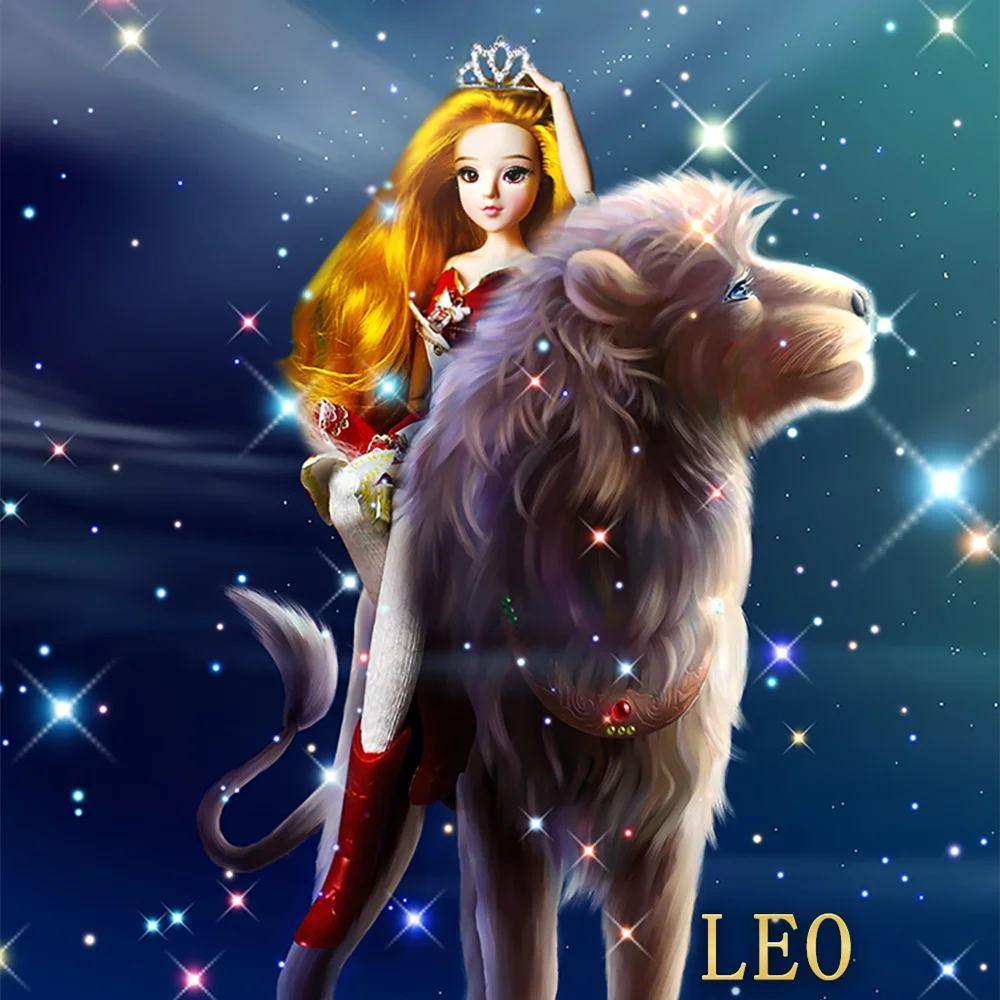 

35cm Joint body doll Leo Constellation Series Girls Bjd doll Yellow hair doll toys for kids girls