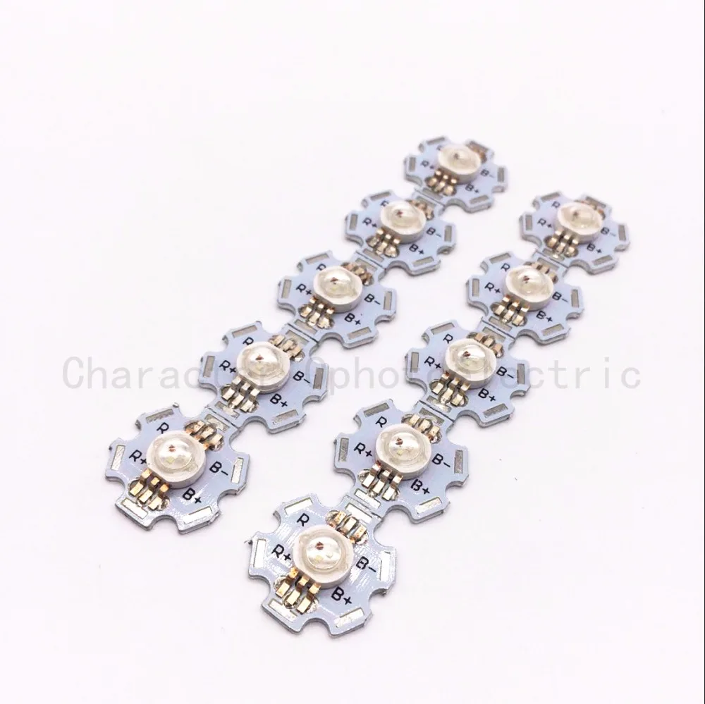 

50pcs 6pin 3W RGB Color High Power LED Chip Light (RED+BLUE+ GREEN) for RGB led lamp With 20mm Star Base