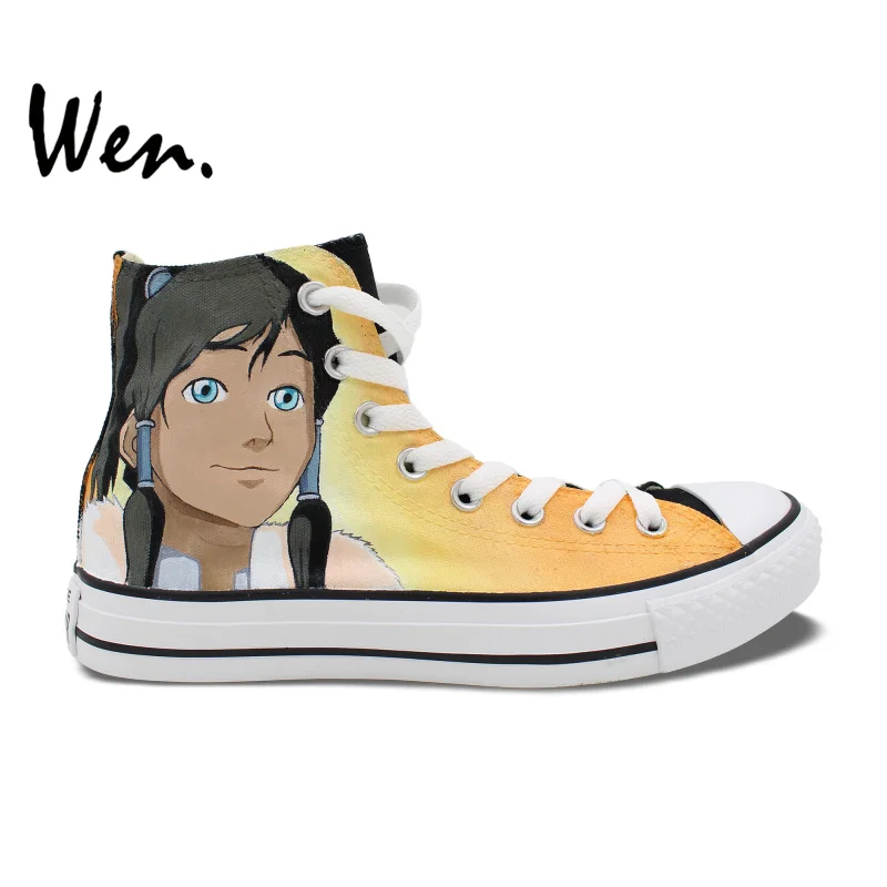 Wen Hand Painted Shoes Anime Design Custom the Legend of Korra Men Women s High Top