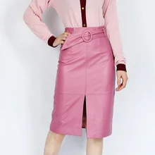 Новая мода Натуральная овечья кожа юбка E43